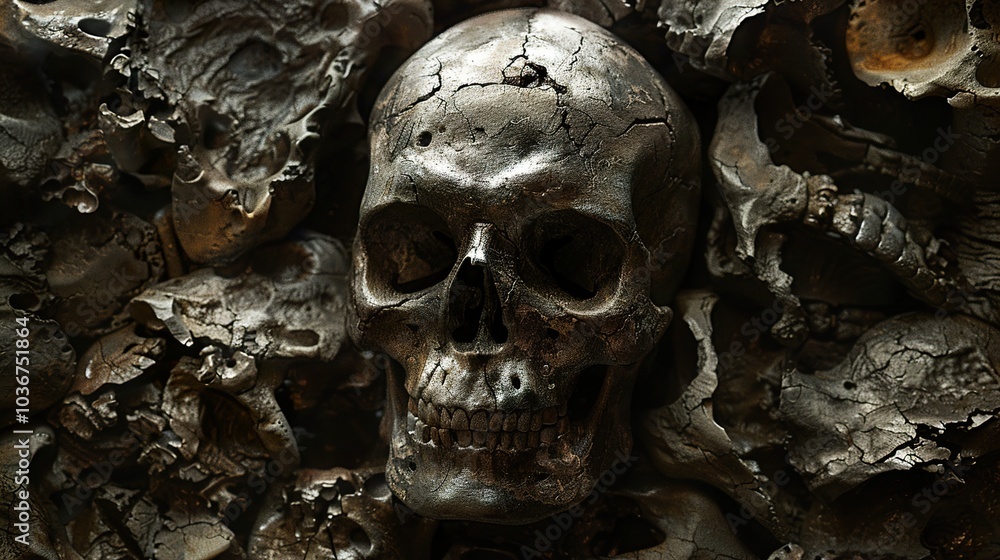 A Pile of Skulls: A Dark and Thought-Provoking Still Life A Pile of Skulls: A Dark and Thought-Provoking Still Life