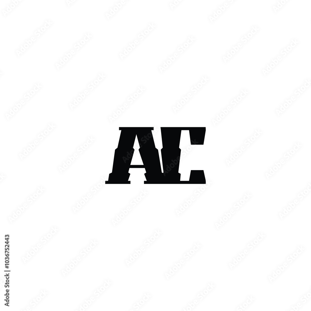 Obraz premium AC monogram logo design letter text name symbol monochrome logotype alphabet character simple logo