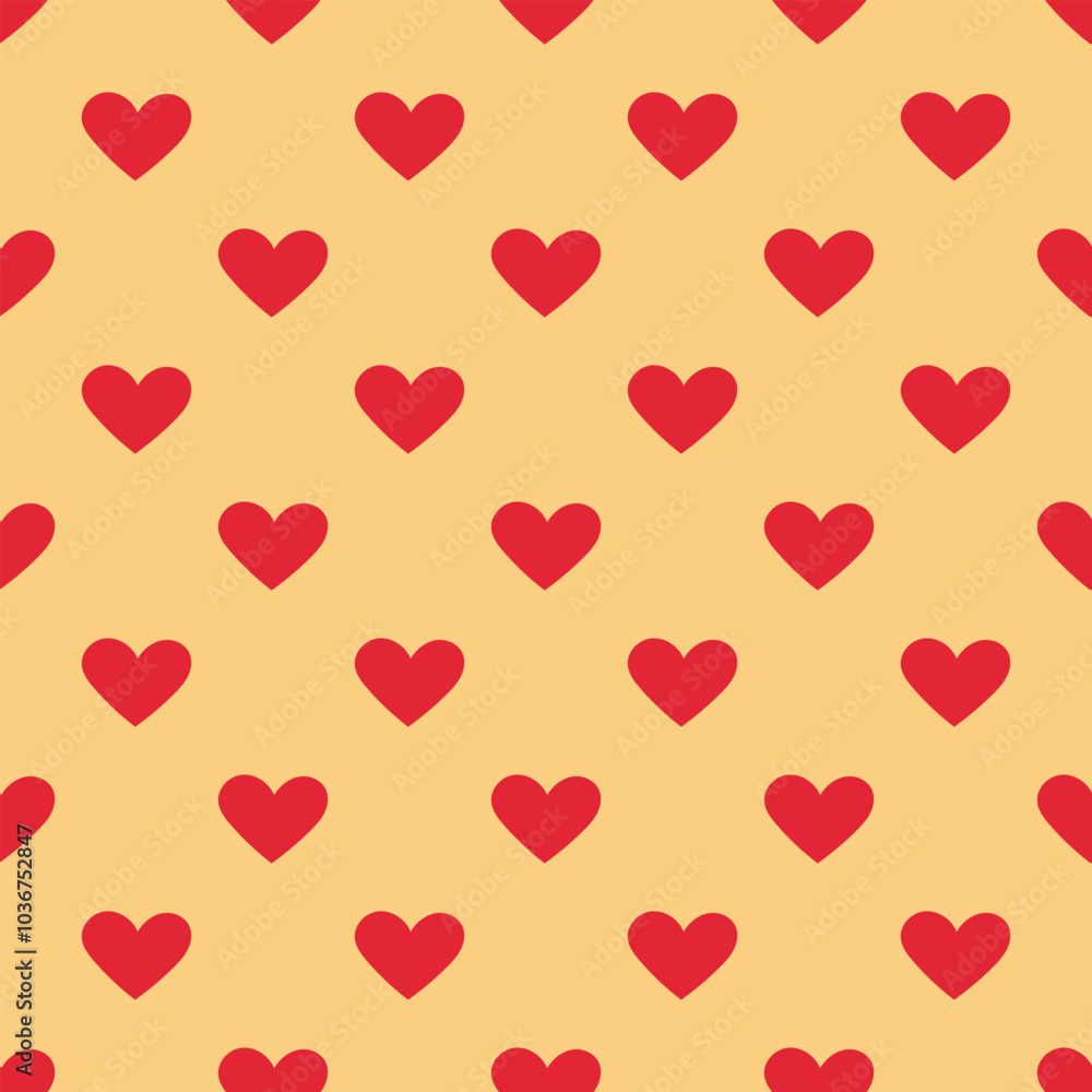 Seamless pattern with hearts. Endless pattern for Valentine's day. Repeating pattern with red hearts for wallpaper, textiles, packaging Seamless pattern with hearts. Endless pattern for Valentine's day. Repeating pattern with red hearts for wallpaper, textiles, packaging