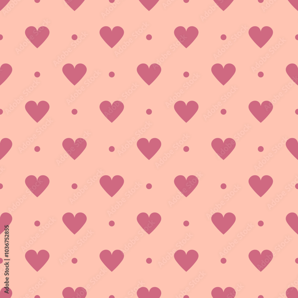 Seamless pattern with hearts. Endless pattern for Valentine's day. Repeating pattern with pink hearts for wallpaper, textiles, packaging Seamless pattern with hearts. Endless pattern for Valentine's day. Repeating pattern with pink hearts for wallpaper, textiles, packaging