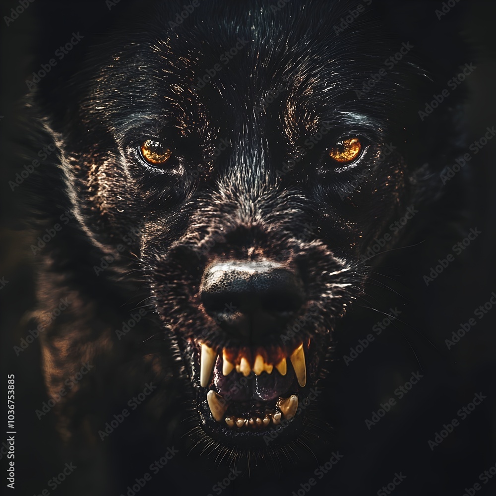 Fierce and Protective Snarling Dog Guard Ready to Defend its Territory Fierce and Protective Snarling Dog Guard Ready to Defend its Territory