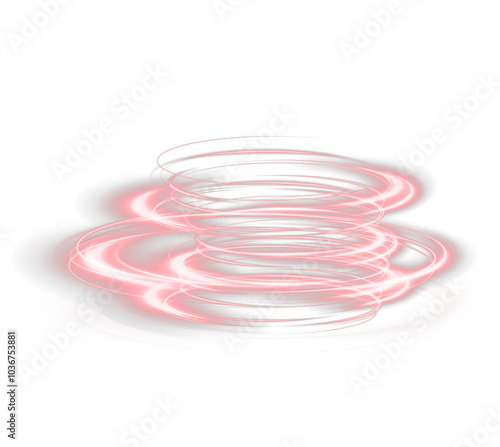 Festive red stripe on white background. red curl twirl for the holidays. red colored curve rope. Vector png twirl, line, curve, rope, stripe design element. 