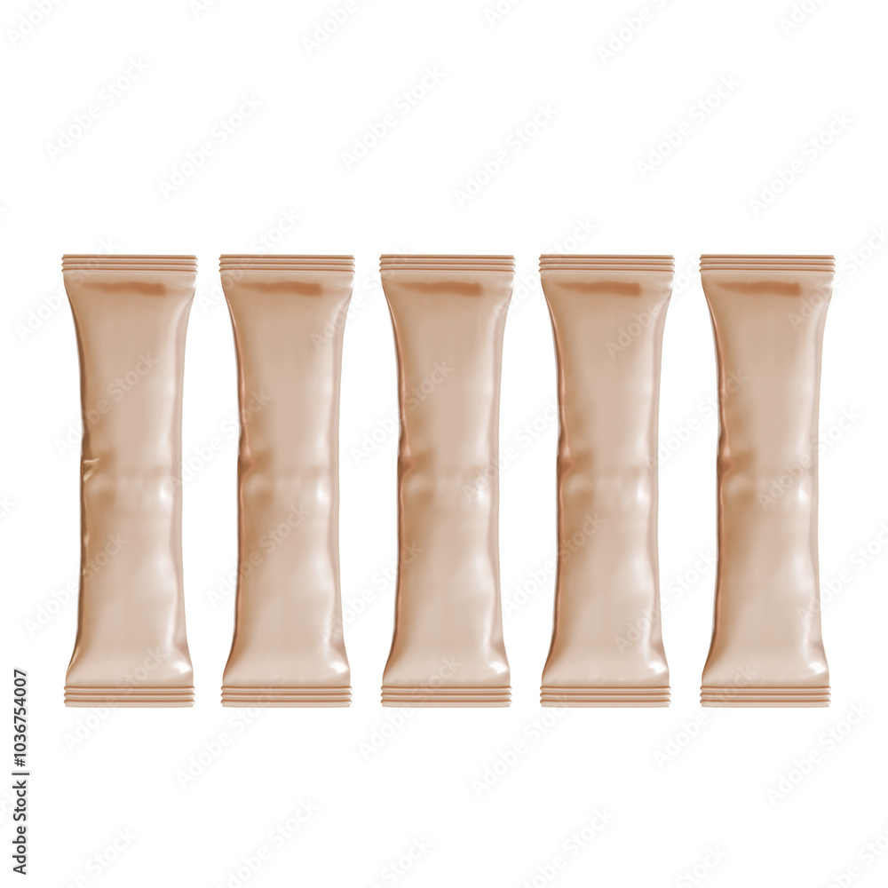 Realistic stick packaging for salt, sugar, coffee and other food. 3d render illustration for mockup collection Realistic stick packaging for salt, sugar, coffee and other food. 3d render illustration for mockup collection