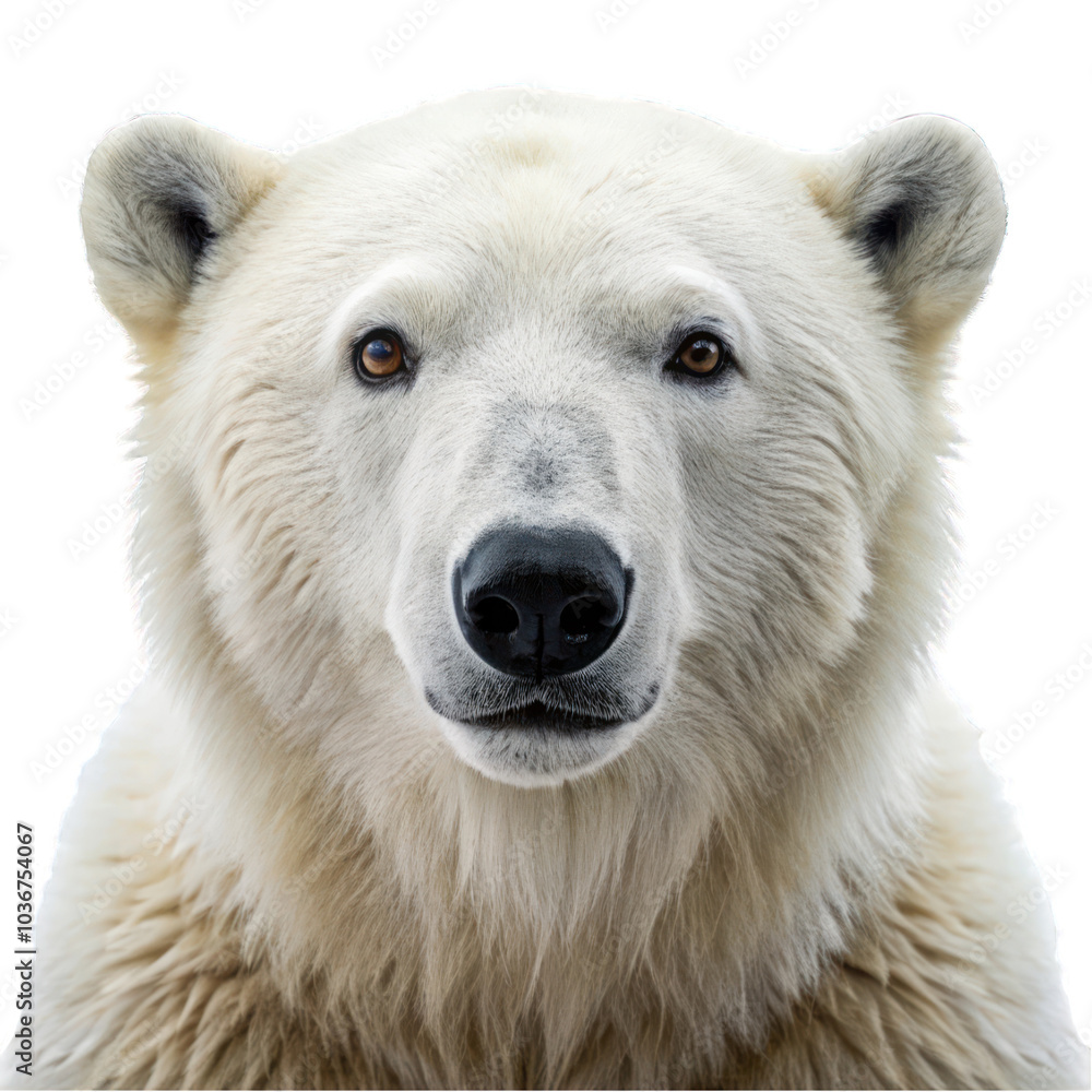 Polar bear portrait isolated on transparent background Polar bear portrait isolated on transparent background