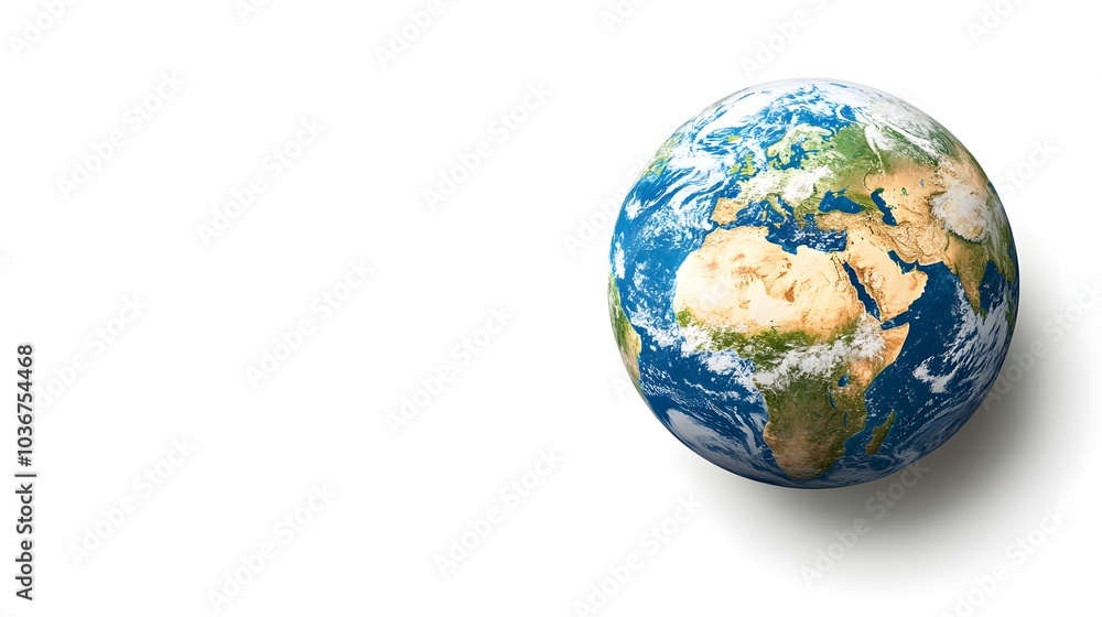 Earth isolated on the white background. Science photo with copy space. Earth isolated on the white background. Science photo with copy space.