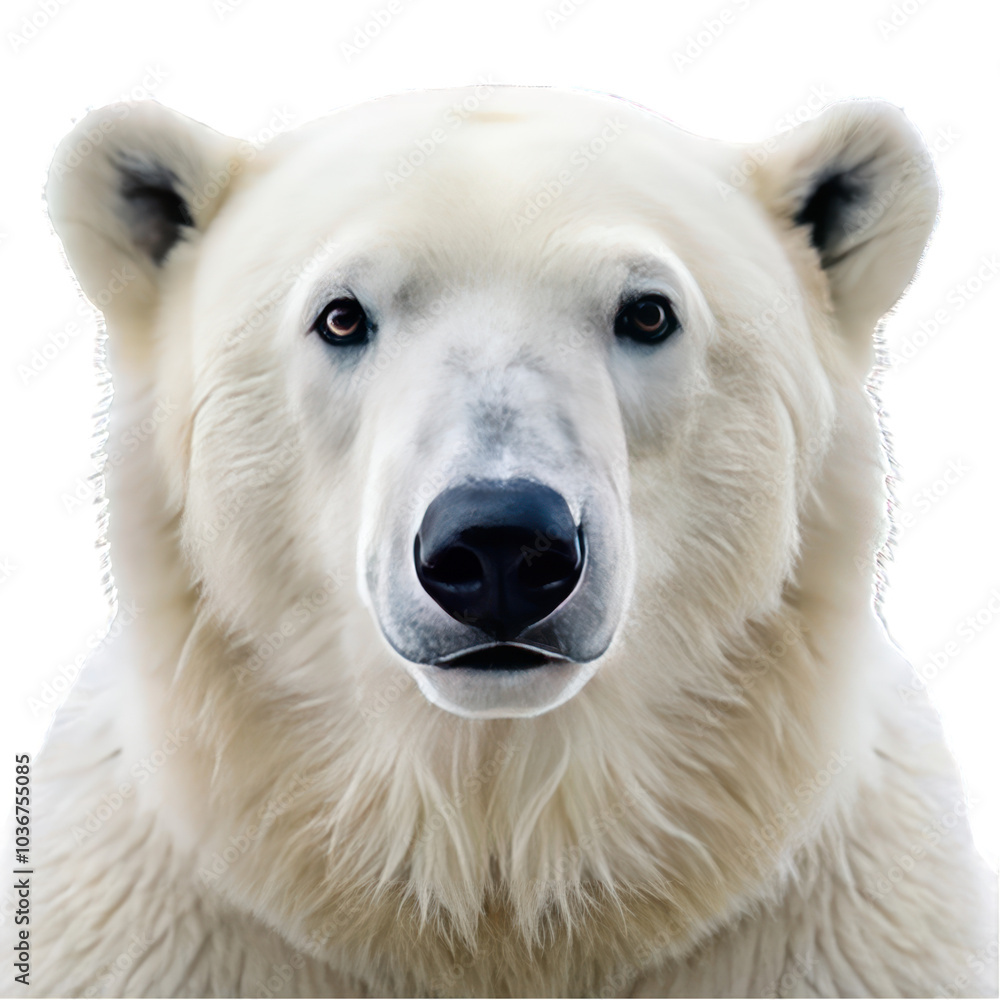 Polar bear portrait isolated on transparent background Polar bear portrait isolated on transparent background