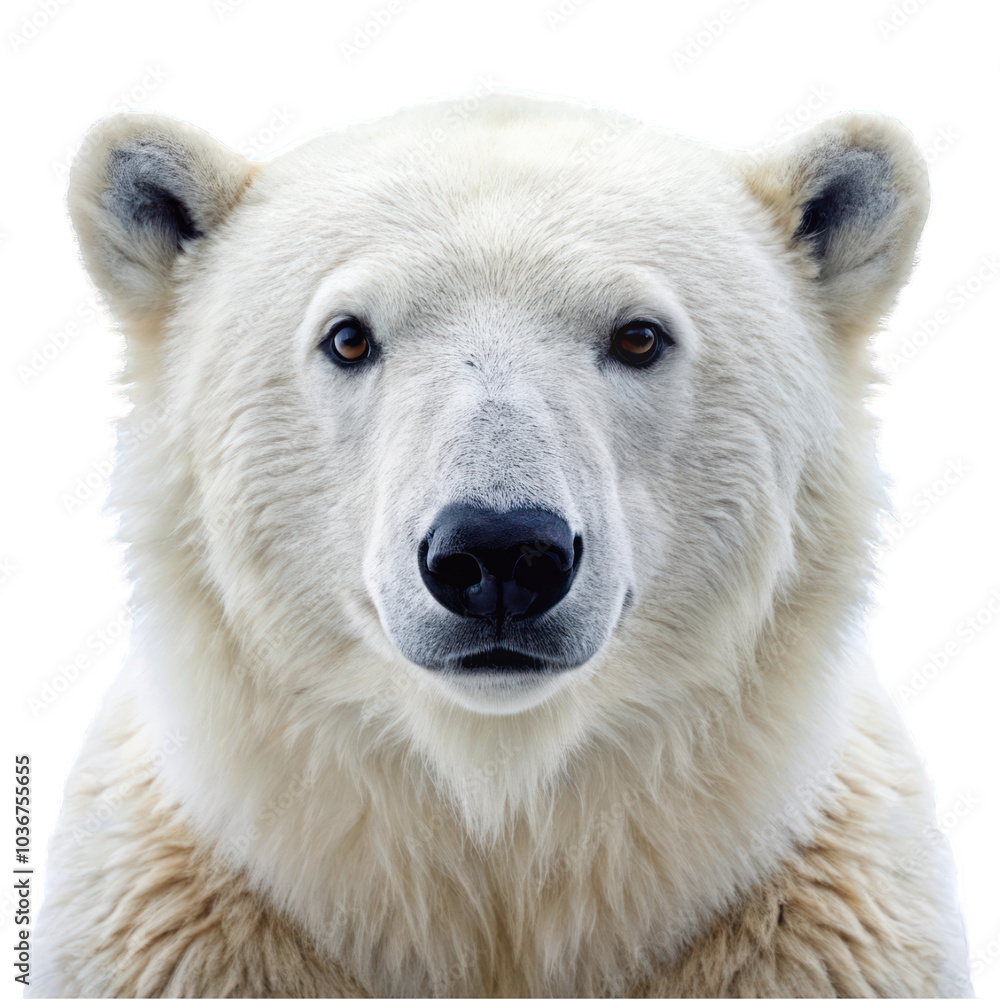 Polar bear portrait isolated on transparent background Polar bear portrait isolated on transparent background