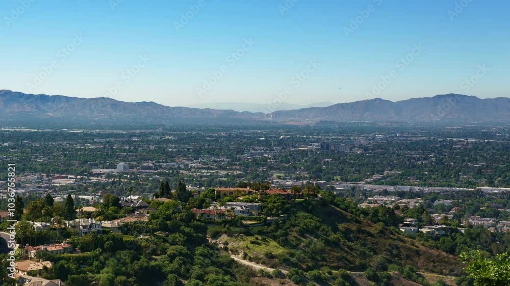Los Angeles Sherman Oaks from Beverly Crest Time Lapse Pan L California USA Los Angeles Sherman Oaks from Beverly Crest Time Lapse Pan L California USA