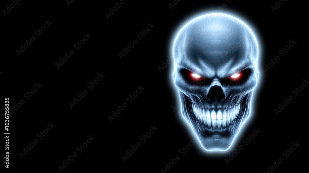 Fototapeta premium Eerie Dark Background with Menacing Skull Element