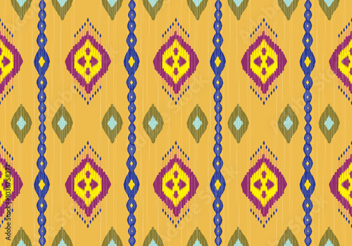 seamless ikat pattern design for fabric curtain mattresses clothing wallpaper textile ceramic background carpet floor blanket bolster pillow table cloth background ornament embroidery carpet