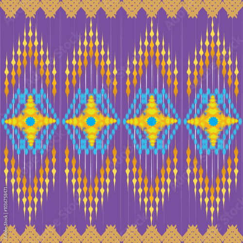 seamless ikat pattern design for fabric curtain mattresses clothing wallpaper textile ceramic background carpet floor blanket bolster pillow table cloth background ornament embroidery carpet