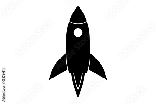 Rocket silhouette vector icon illustration.