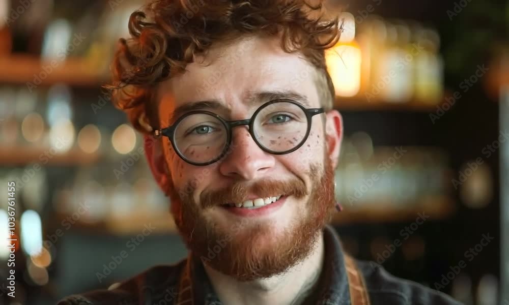 close up portrait of male barista close up portrait of male barista