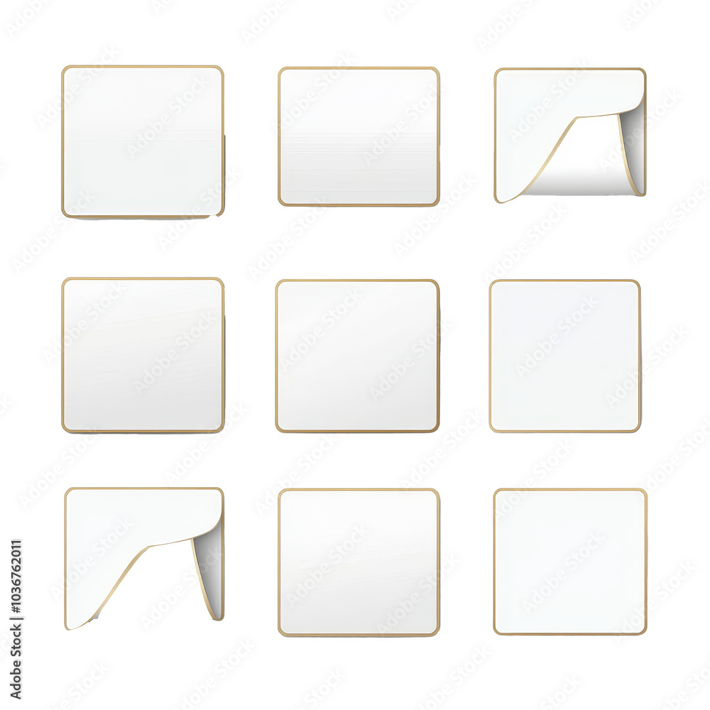 Blank sticker paper labels arranged on a transparent background suitable for crafting or labeling projects, Stickers paper label on transparent backgroundfile Blank sticker paper labels arranged on a transparent background suitable for crafting or labeling projects, Stickers paper label on transparent backgroundfile