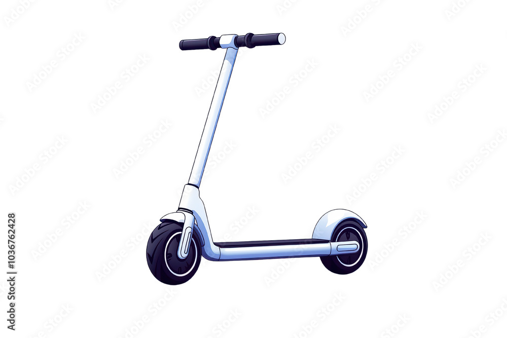A modern electric scooter on a white isolated background. isolated on transparent background. A modern electric scooter on a white isolated background. isolated on transparent background.