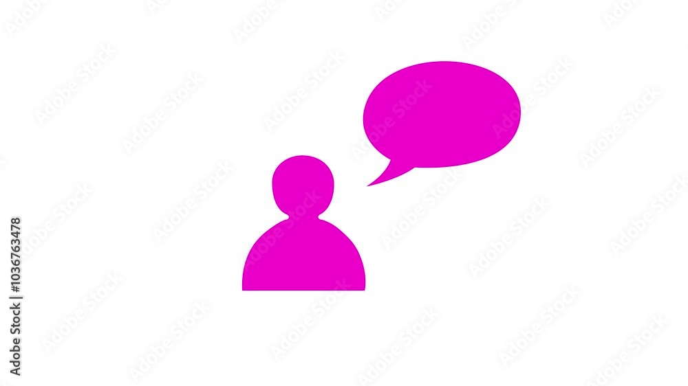 Speak animated outline icon with white background. Communication icon animation. Animated people and speech bubbles icon 4k video. Speak animated outline icon with white background. Communication icon animation. Animated people and speech bubbles icon 4k video.