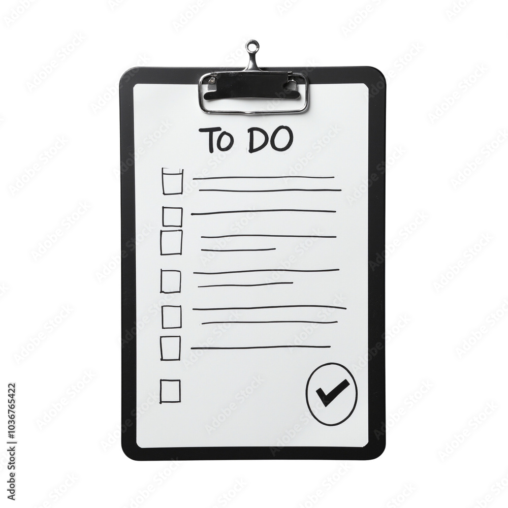 Blank To-Do List on Clipboard Ready for Task Organization. Blank To-Do List on Clipboard Ready for Task Organization.
