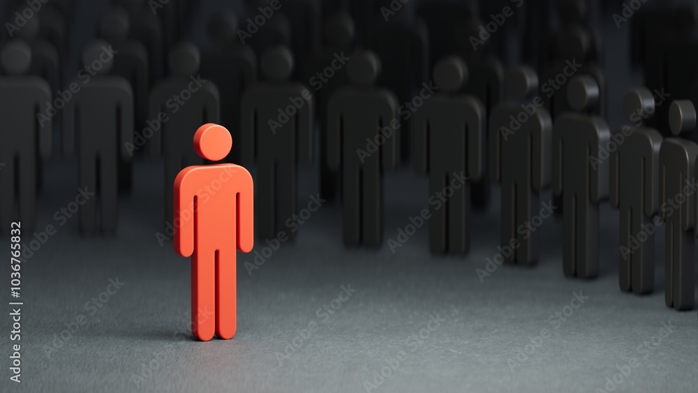 3D illustration of Wooden doll.Boss leader with team crowd.3D rendering on black background.
3D illustration of Wooden doll.Boss leader with team crowd.3D rendering on black background.