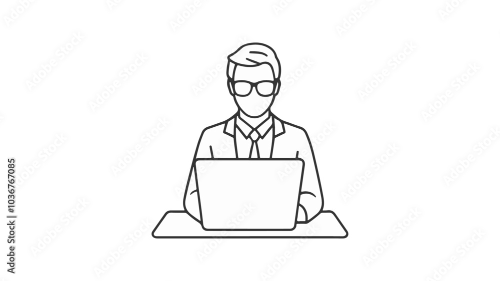simple sign of a IT person, information technology worker simple sign simple sign of a IT person, information technology worker simple sign
