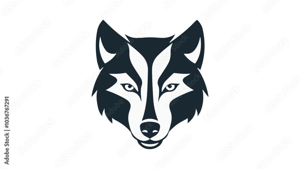 wolf head illustration in vector, simple shape of a wolf head logo wolf head illustration in vector, simple shape of a wolf head logo