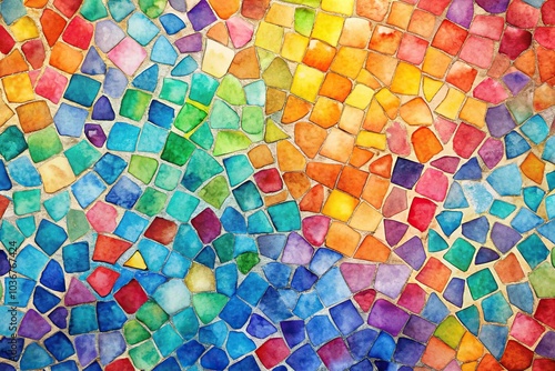 abstract watercolor painting colorful mosaic texture background seamless pattern