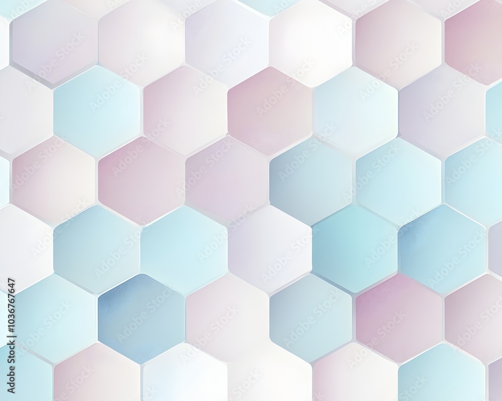 Soft Pastel Hexagonal Digital Pattern Background Concept with Honeycomb Inspired Design Soft Pastel Hexagonal Digital Pattern Background Concept with Honeycomb Inspired Design