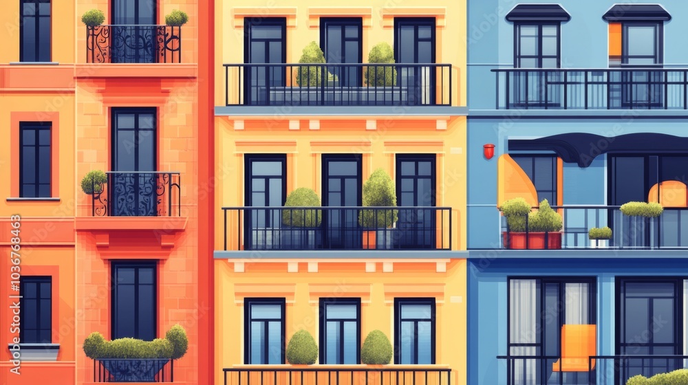 Vibrant Urban Facades with Detailed Textures Vibrant Urban Facades with Detailed Textures