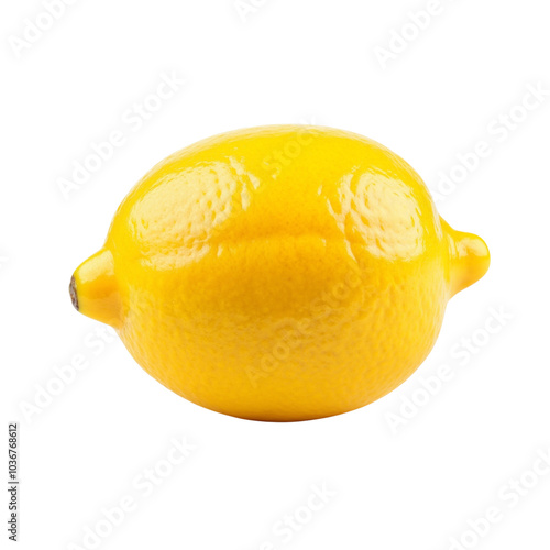 Bright Yellow Lemon with Unique Textured Surface and Shape