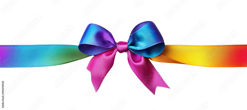 Rainbow ribbon bow isolated on a white background Rainbow ribbon bow isolated on a white background
