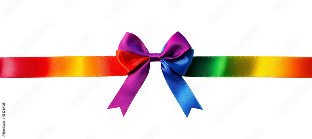 Rainbow ribbon bow isolated on a white background Rainbow ribbon bow isolated on a white background