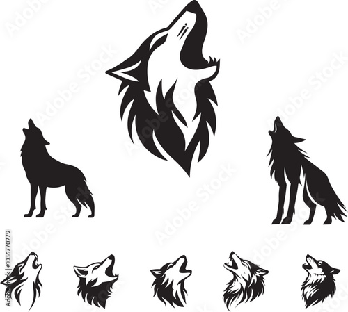 Whispers of the Night: A Howling Wolf Logo Design