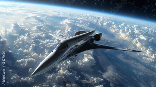 Hypersonic Suborbital Passenger Plane in Stratosphere photo