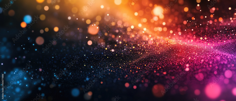 Dazzling Particles Float In A Shimmering Cosmic Dance Dazzling Particles Float In A Shimmering Cosmic Dance