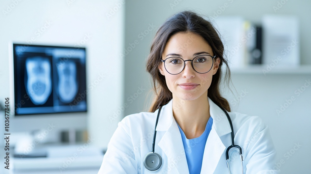 Doctor Performing Routine Check-Up with Patient in Office Doctor Performing Routine Check-Up with Patient in Office