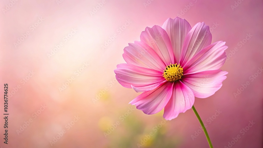 Close-Up pink cosmos flower with soft pastel background Close-Up pink cosmos flower with soft pastel background