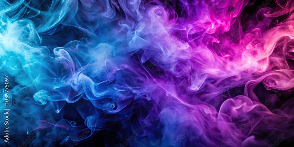 Close-up smoke background with purple and blue hues