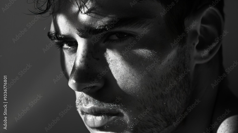 Intense Black and White Portrait of a Man Intense Black and White Portrait of a Man