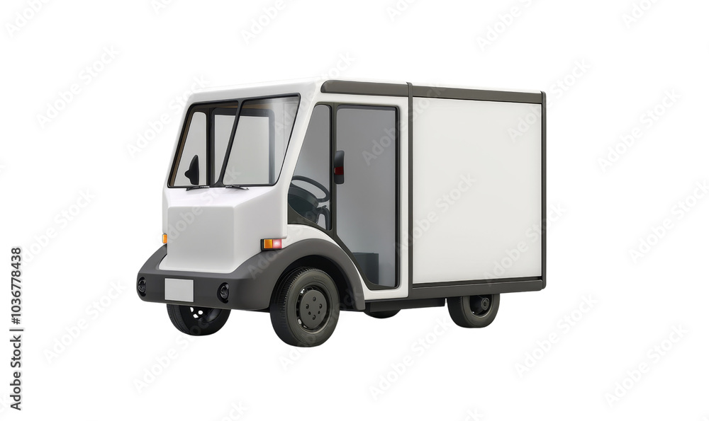 Compact Delivery Truck with a Minimalist Design and Box Shape Compact Delivery Truck with a Minimalist Design and Box Shape