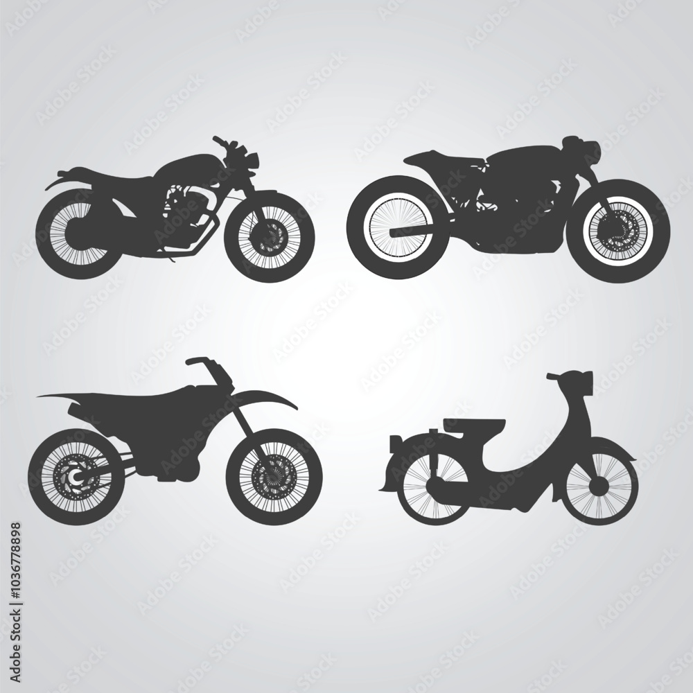 Fototapeta premium Vespa, scooter, motorcycle icons, vintage motorcycles, unique icons, bike logo with a silver background