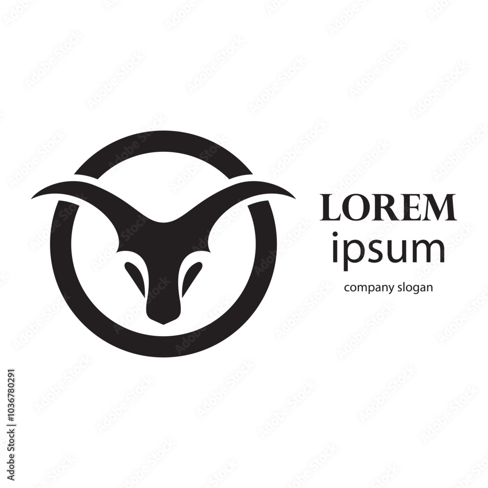 aggressive horned bull head logo design aggressive horned bull head logo design