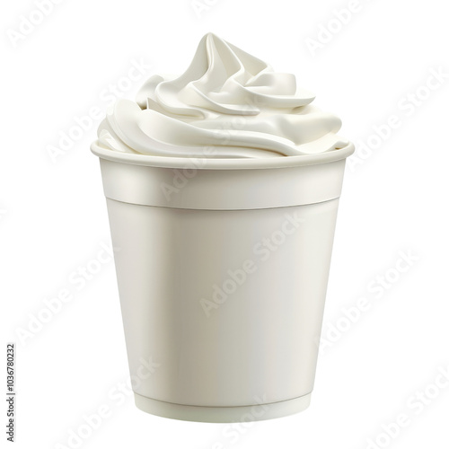 Creamy Whipped Topping in a Disposable Cup for Desserts.