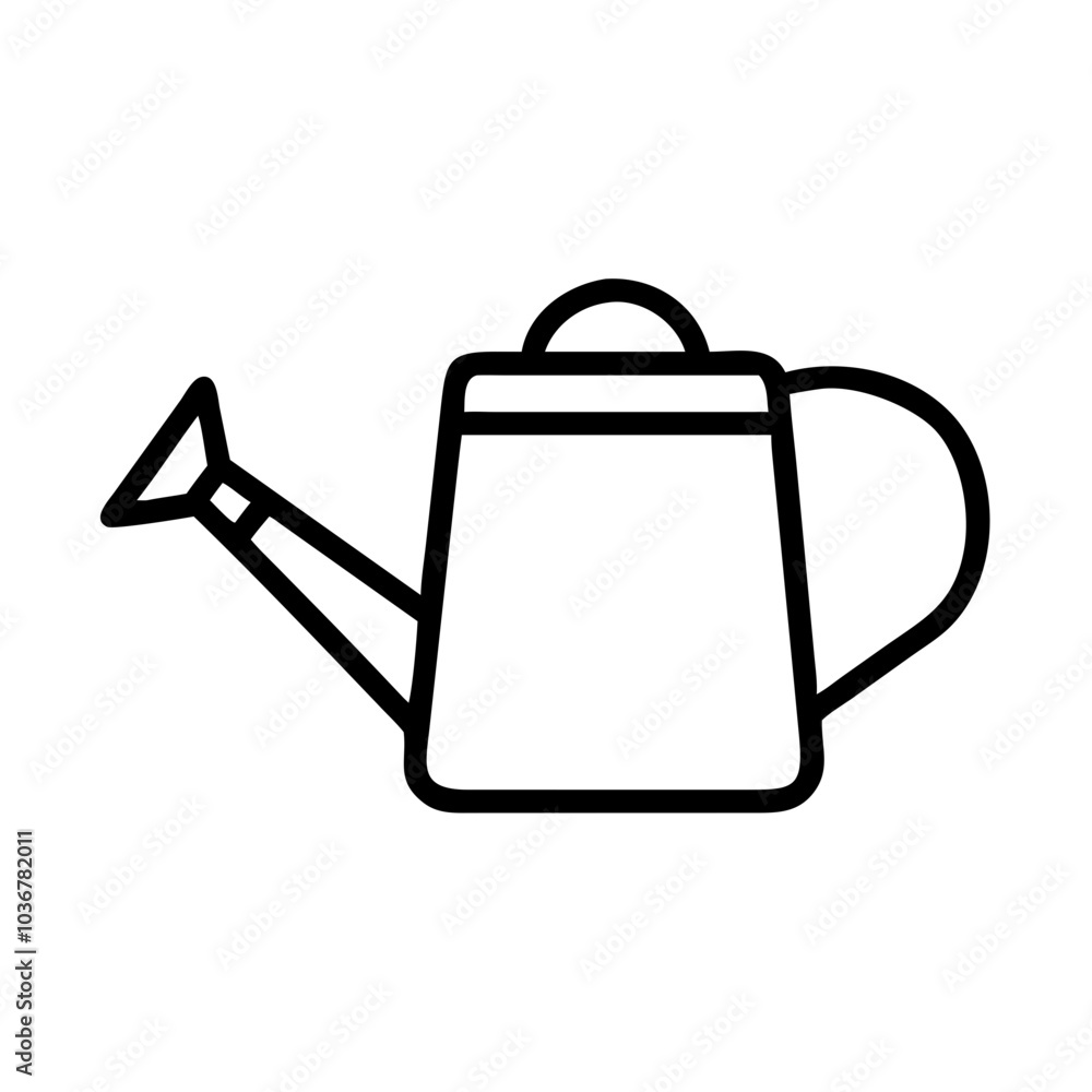 Minimalist watering can illustration on a white background Minimalist watering can illustration on a white background