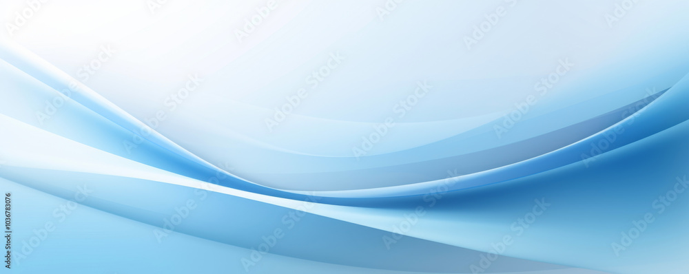 Fototapeta premium Abstract gradient background, wave with smooth color transitions from light blue to white.