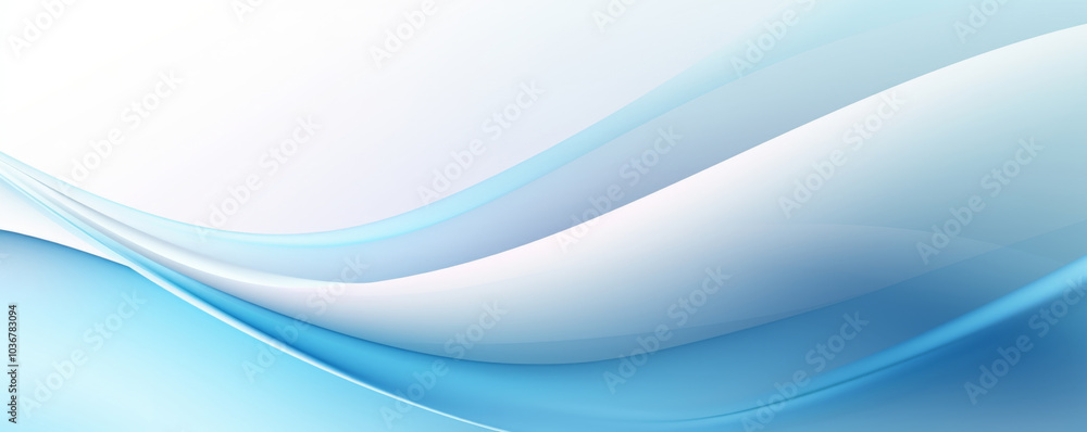Fototapeta premium Abstract gradient background, wave with smooth color transitions from light blue to white.
