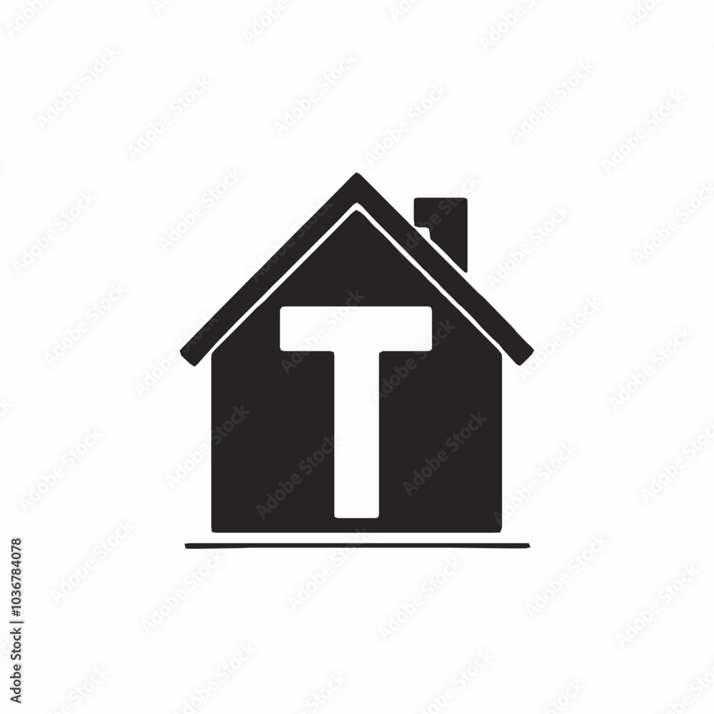 Simple black silhouette logo of a T letters house isolated on a white background, T letters house silhouette Design Vector, 3d house icon, home icon on black background, illustration of a house Logo Simple black silhouette logo of a T letters house isolated on a white background, T letters house silhouette Design Vector, 3d house icon, home icon on black background, illustration of a house Logo