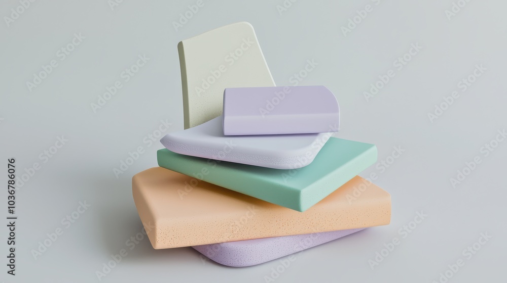 Abstract composition of colorful pastel blocks stacked in minimalist design, Ai Generation Abstract composition of colorful pastel blocks stacked in minimalist design, Ai Generation