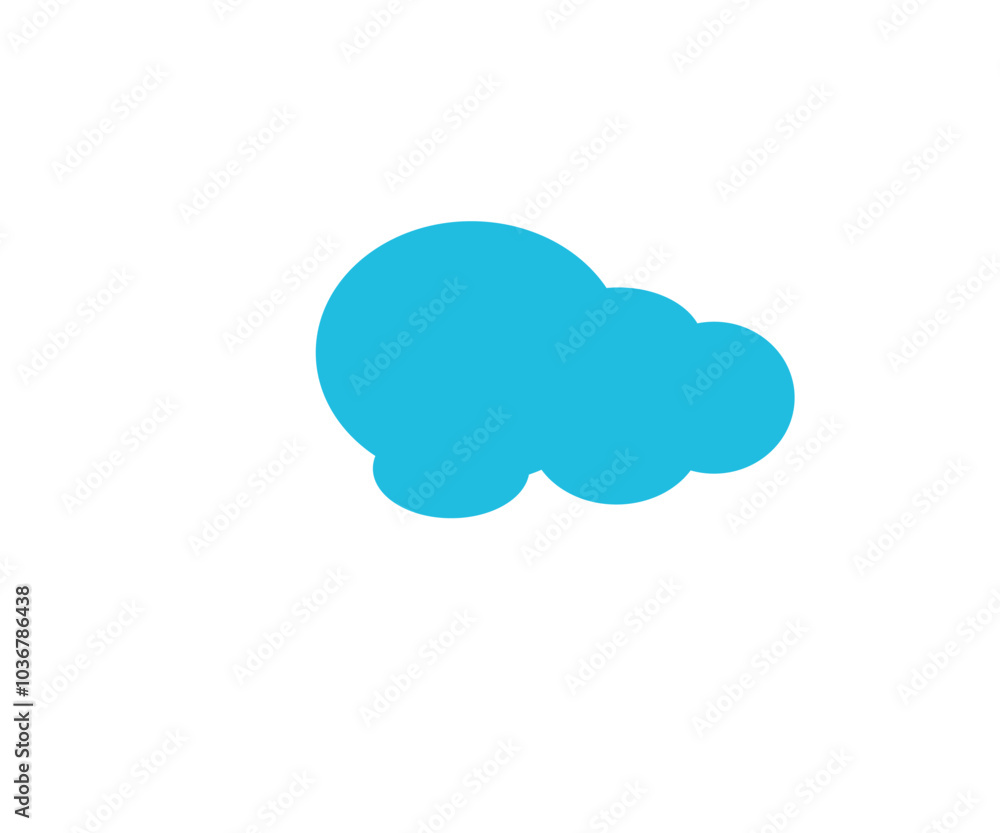 blue cloud icon on white blue cloud icon on white
