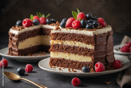 Fancy sweet wedding chocolate with fruits