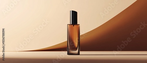 Elegant perfume bottle showcasing a sophisticated design, set against a minimalist background highlighting luxury and style. photo