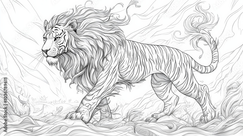 Obraz premium Animal drawing book for adults